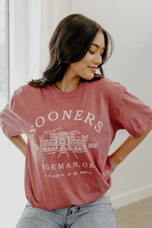  OU Sooners Stadium Coordinates Crimson Tee