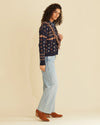 Fringe Shawl Cardigan Navy