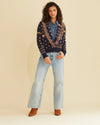 Fringe Shawl Cardigan Navy