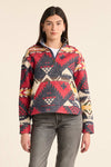 Half Zip Chamois Pullover- Nehalem Navy/Red Multi