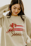 OU Sooners Mono QB Sand Thrifted Sweatshirt