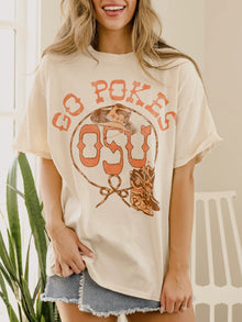  OSU Cowboys Boots Off White Thrifted Tee