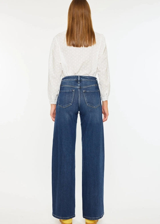 High Rise Wide Leg Dark Wash Jean