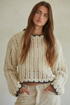 Cream Knit Sweater Pullover