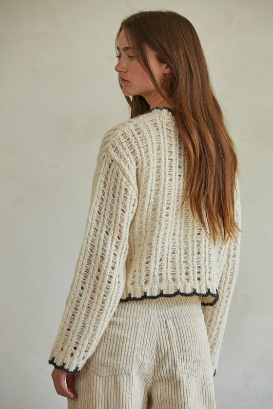 Cream Knit Sweater Pullover