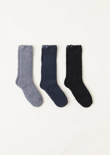  CozyChic 3 Pair Sock Set- Black Multi