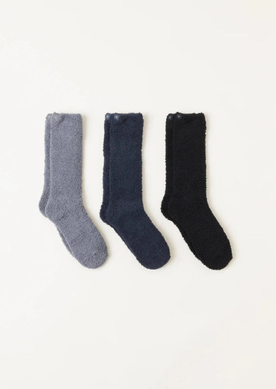 CozyChic 3 Pair Sock Set- Black Multi