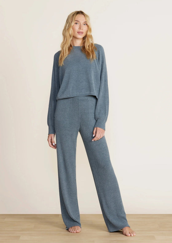 Blue Cove Rib Rolled Edge Pant