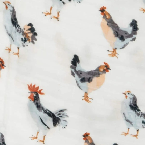 Chicken Organic Cotton Muslin Burp Cloth Set