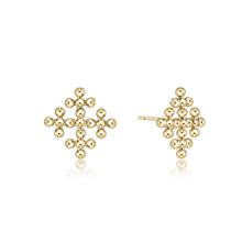  Enewton Classic Beaded Signature Cross Encompass Gold Stud