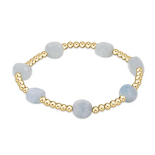  enewton Admire Gold 3mm Bead Bracelet- Aquamarine