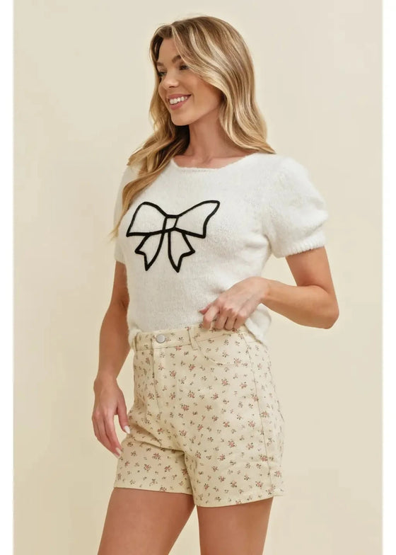 Bow Icon Sweater Top